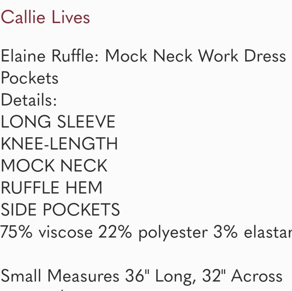 Women's Elaine Ruffled Mock Neck Work Dress - Picture 4 of 4